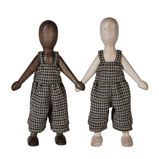 Wooden Walnut Doll with Pants